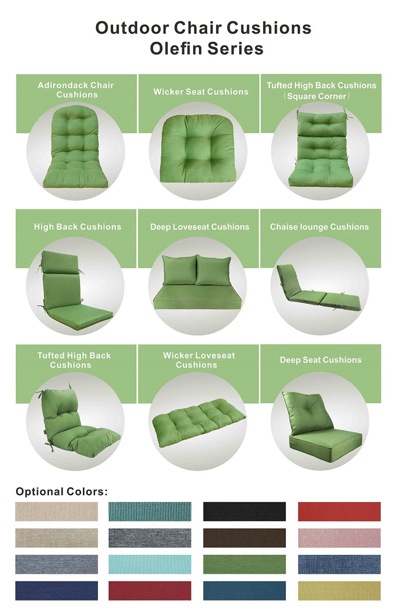 BOSSIMA Indoor Outdoor Lounge Chair Cushions, 74.5â€œÃ—20â€, Chaise Bench Replacement Foam Cushion, Olefin Deep Green - Image 5